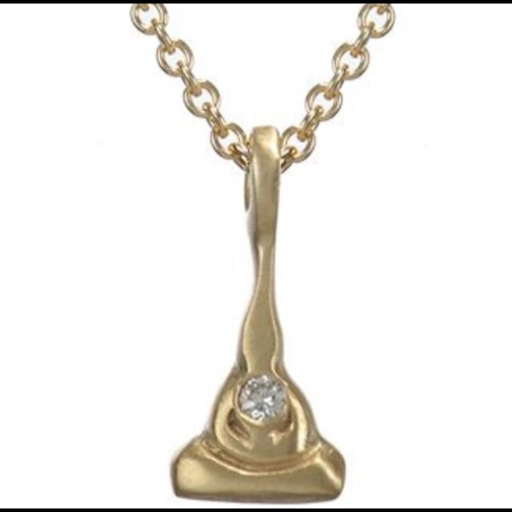 Me & Ro 10k Buddha necklace with diamond.